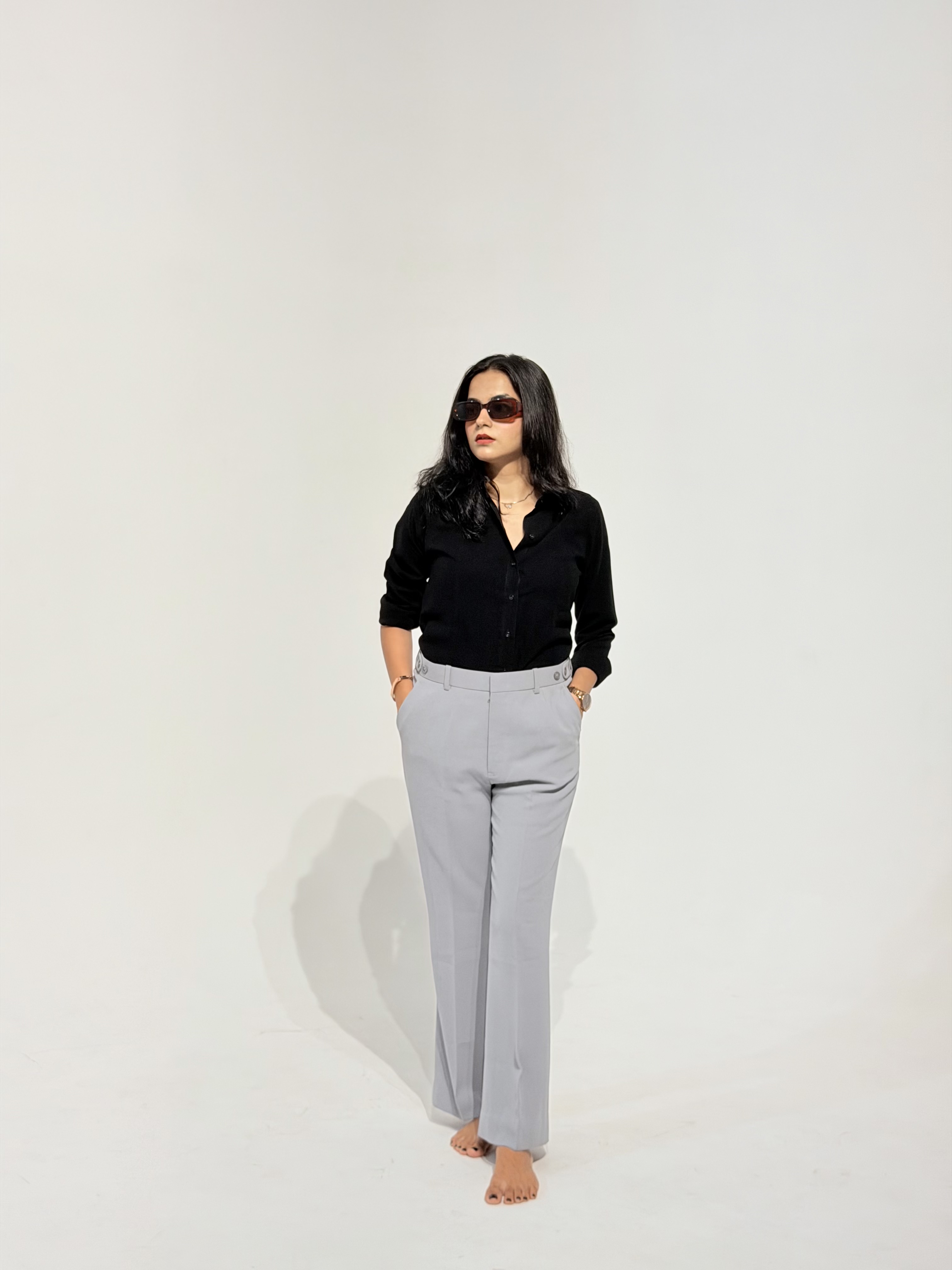 Khushboo Makhija in a black shirt